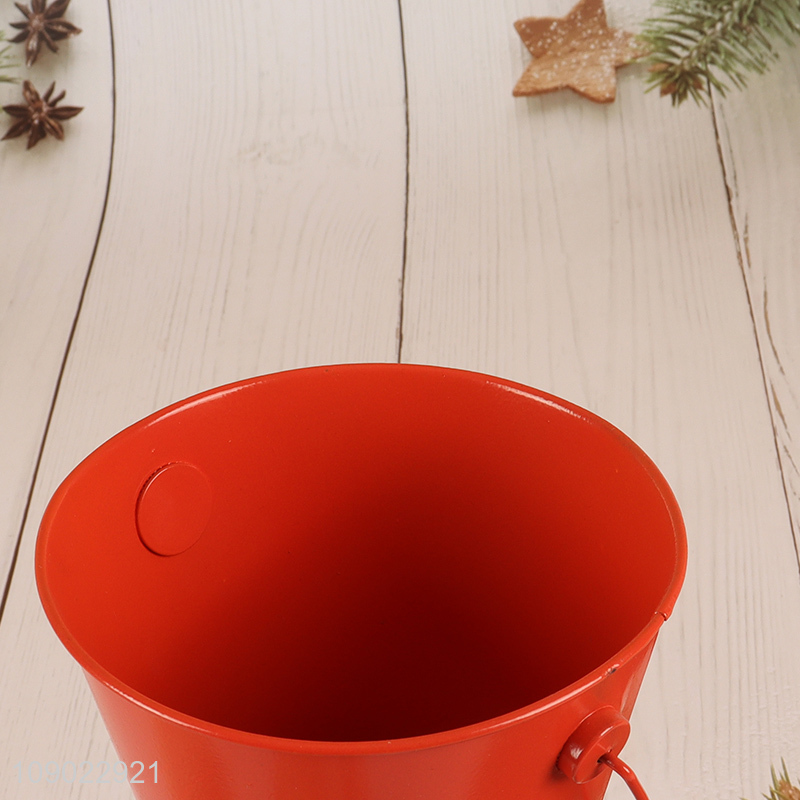 Factory price festival supplies handheld iron bucket candy bucket for decoration