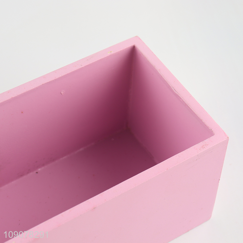 Low price desktop organizer wooden storage box with lid