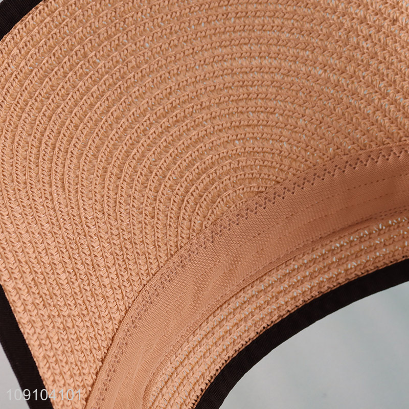 Good Quality Women Sun Visor Hat Wide Brimmed Straw Hat
