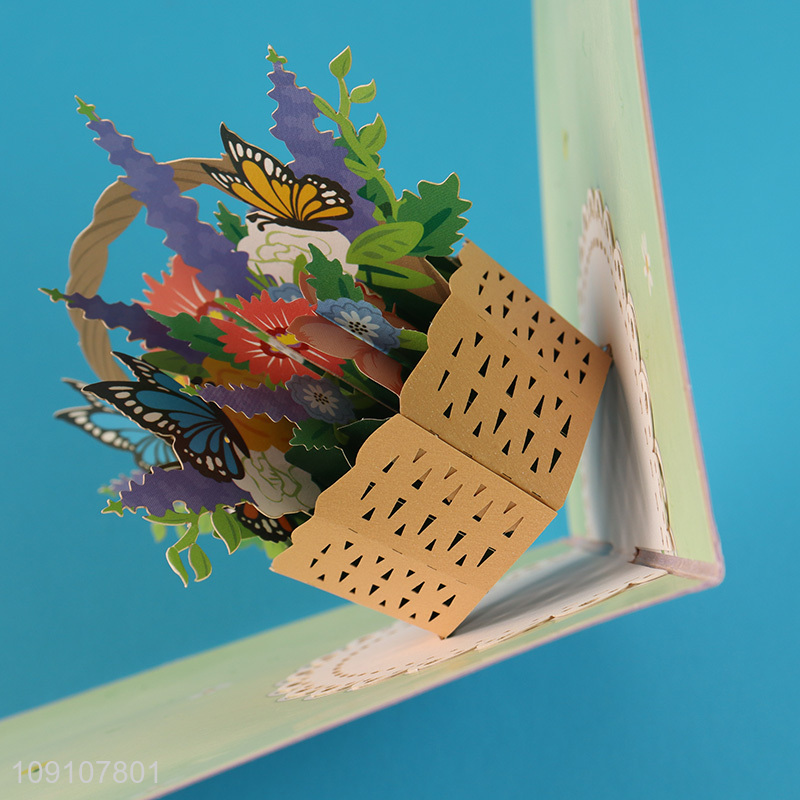 Factory Price 3D Greeting Card Flower Pop Up Card for Thanksgiving