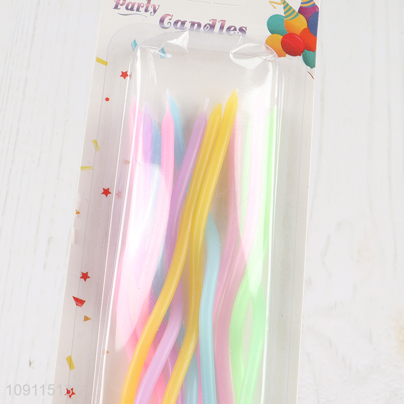 High Quality 12 Pieces Twisted Birthday Candles Birthday Cake Topper Decoration