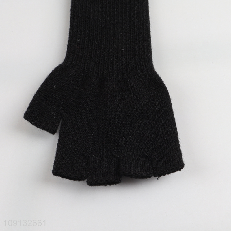 Wholesale Halloween Skeleton Gloves Elastic Knitted Hand Warmer for Men Women