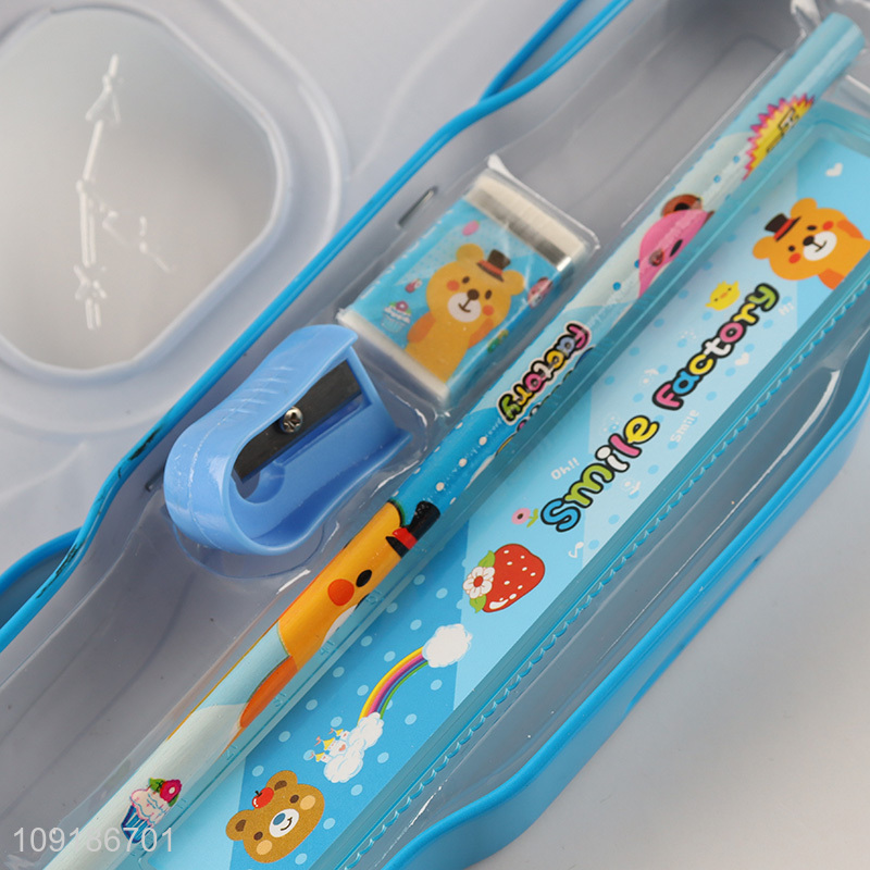 Good Quality Cartoon Metal Pencil Case Set Stationary Set for School Students