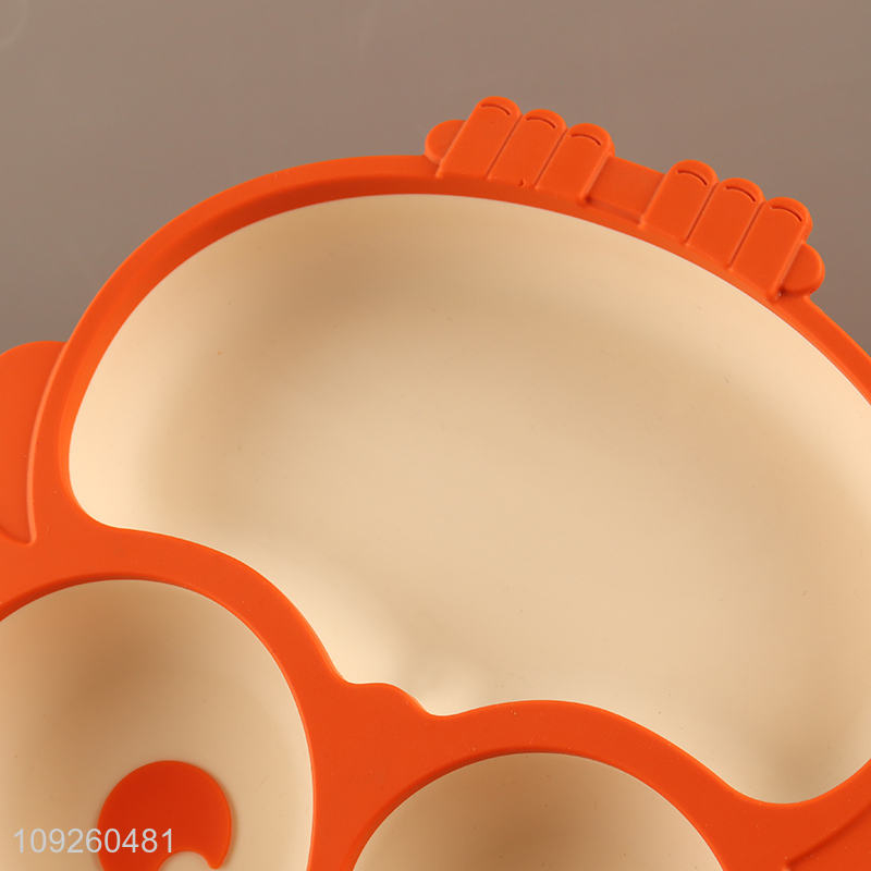 High Quality Baby Plate Cute Owl Shaped Silicone Baby Toddler Plate