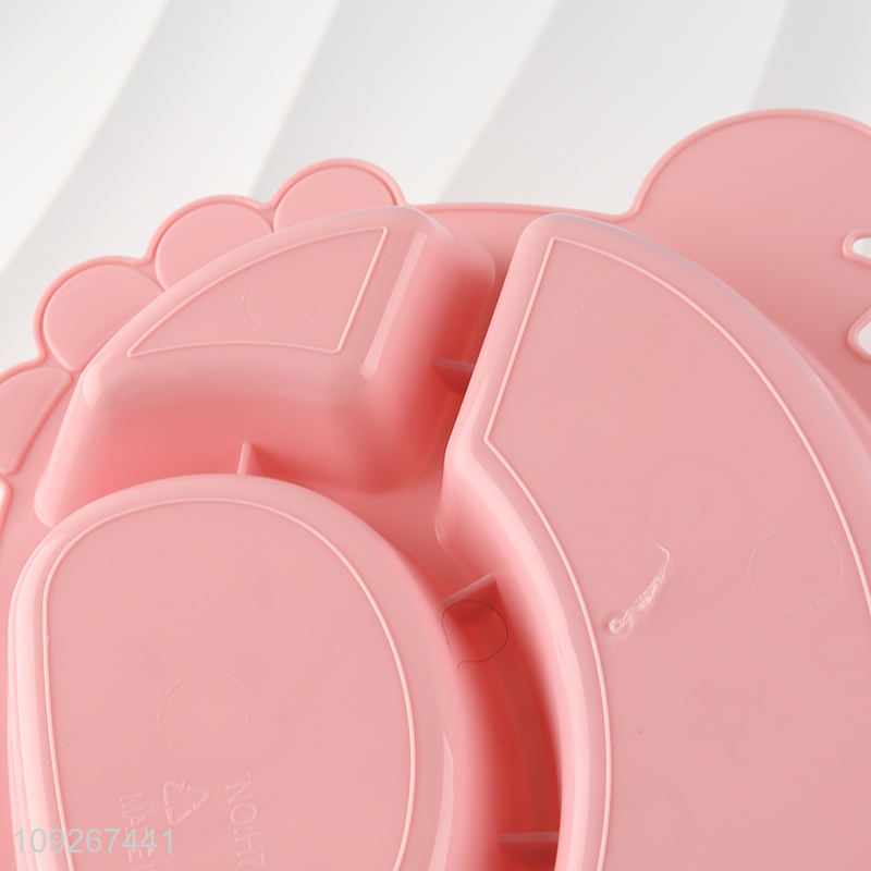 Good price pink girls plastic crab shape dinner plate and water bottle set