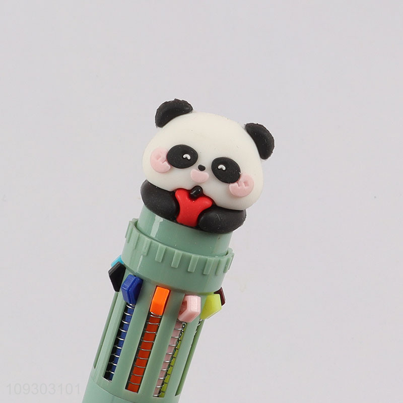 Hot selling cartoon panda 10colors ballpoint pen wholesale