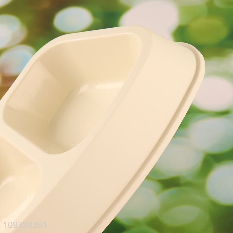 New product plastic double bowl pet feeding bowl