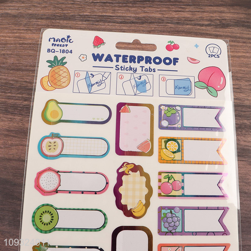 Good selling waterproof sticky tabs name sticker