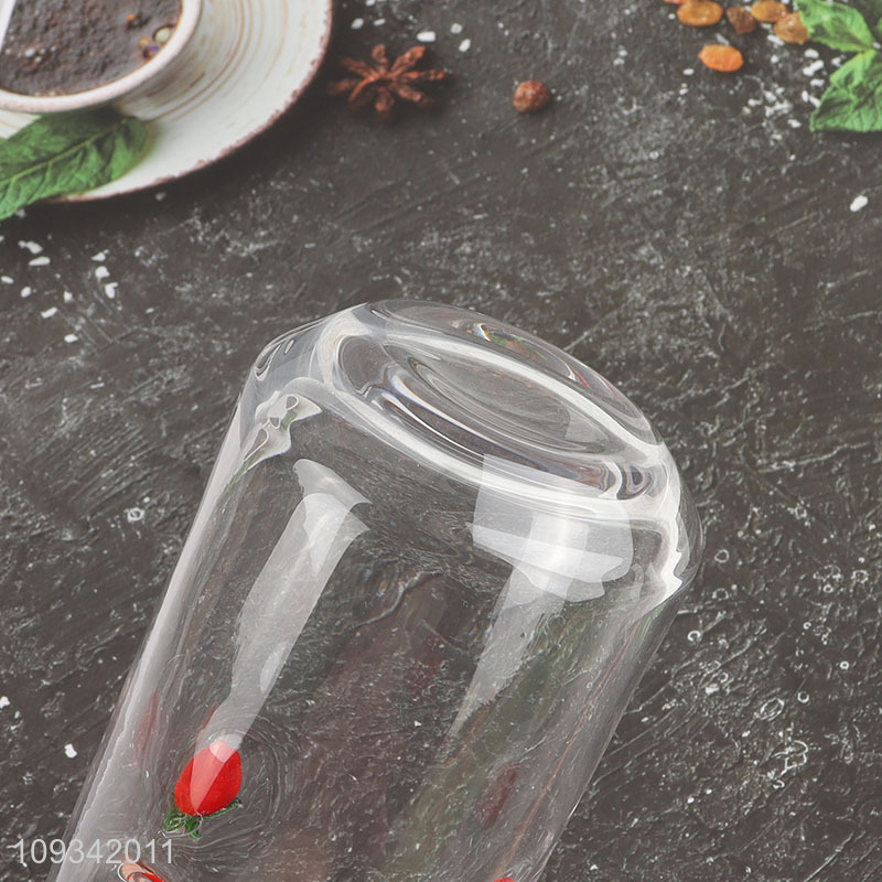 Factory price glass cup straw cup with lid