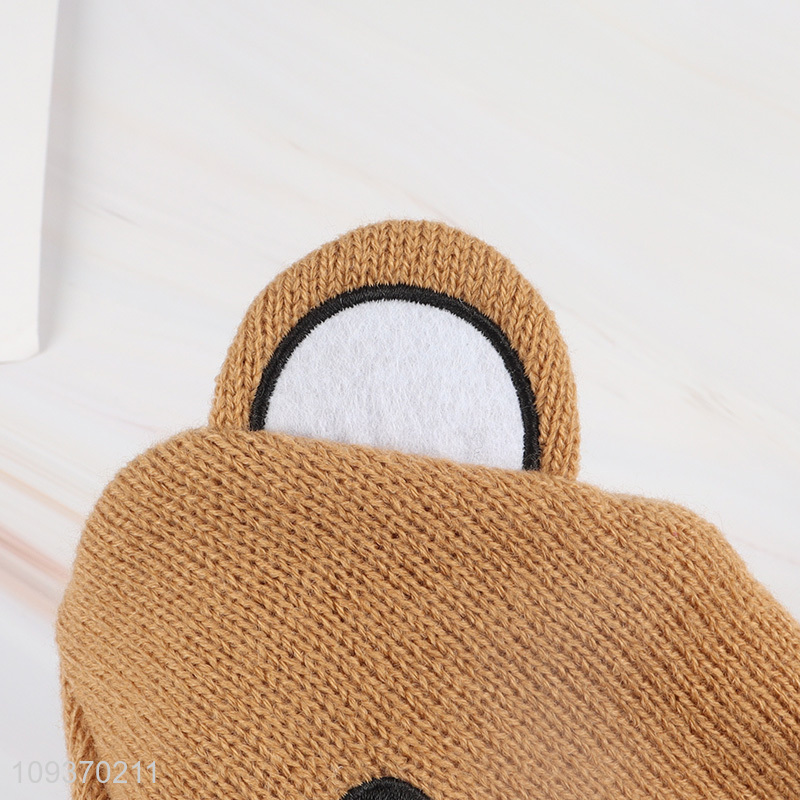 Factory direct sale cartoon bear beanies hat knitted hat for winter