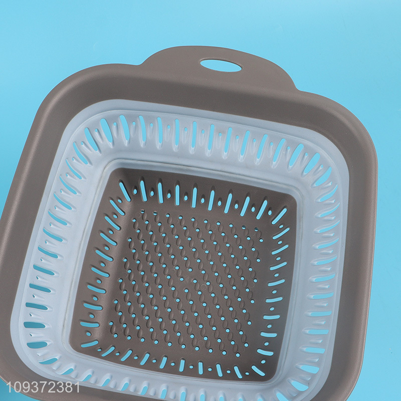 China products square folding kitchen vegetable drain basket