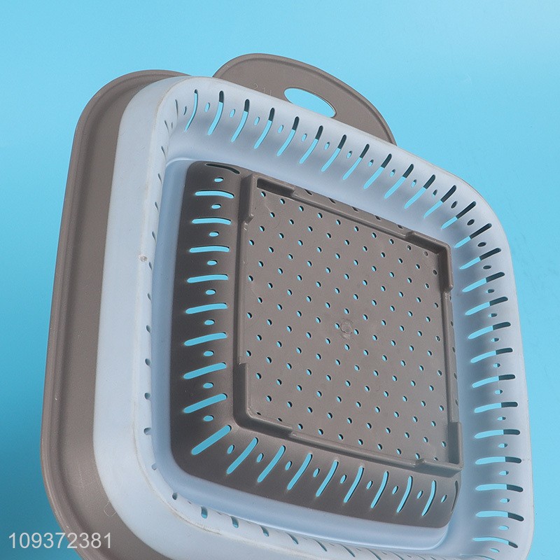 China products square folding kitchen vegetable drain basket