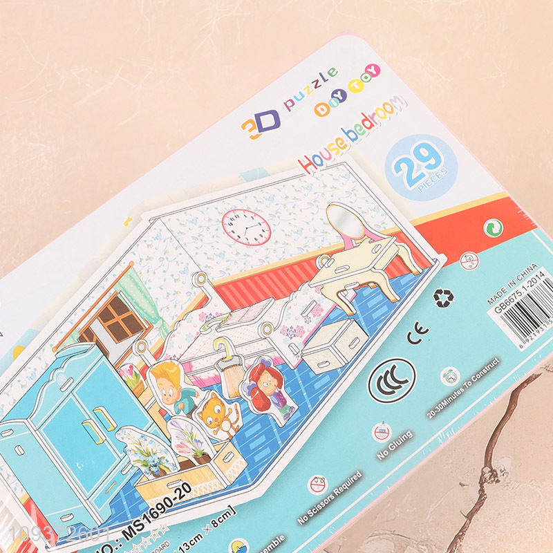 Hot selling 3d house bedroom puzzle toys jigsaw toys