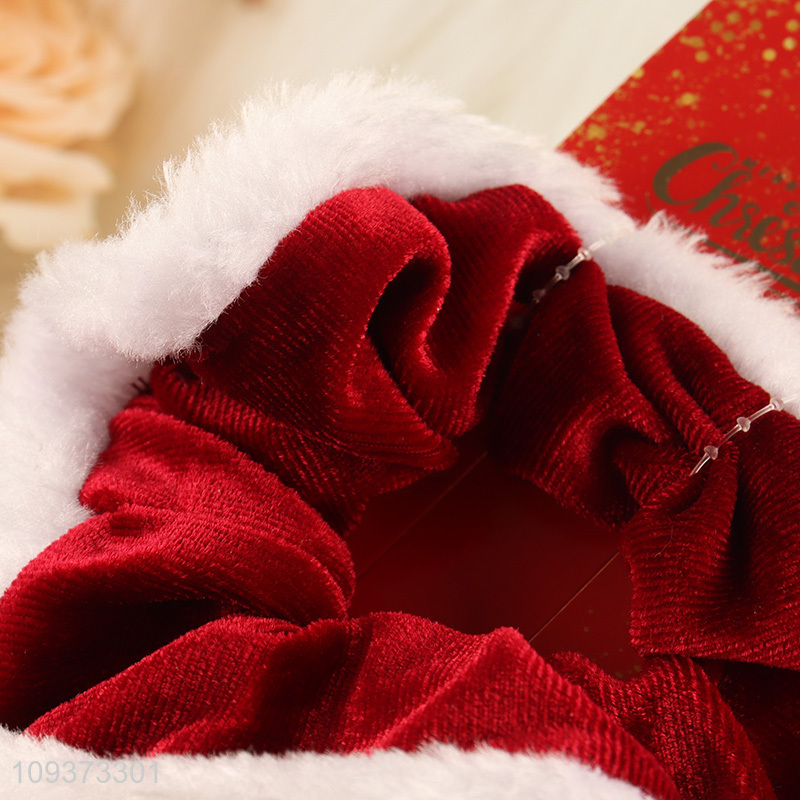 New product red Christmas hair ring hair rope for girls