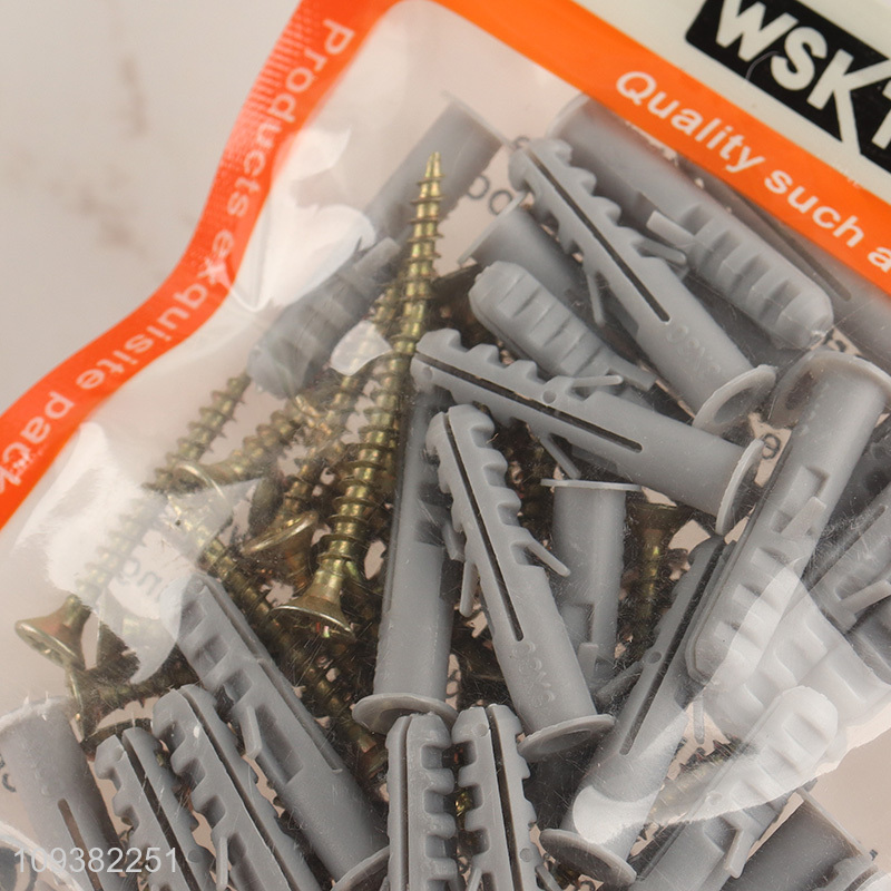 Factory direct sale 30pcs plastic expansion tube+nails set