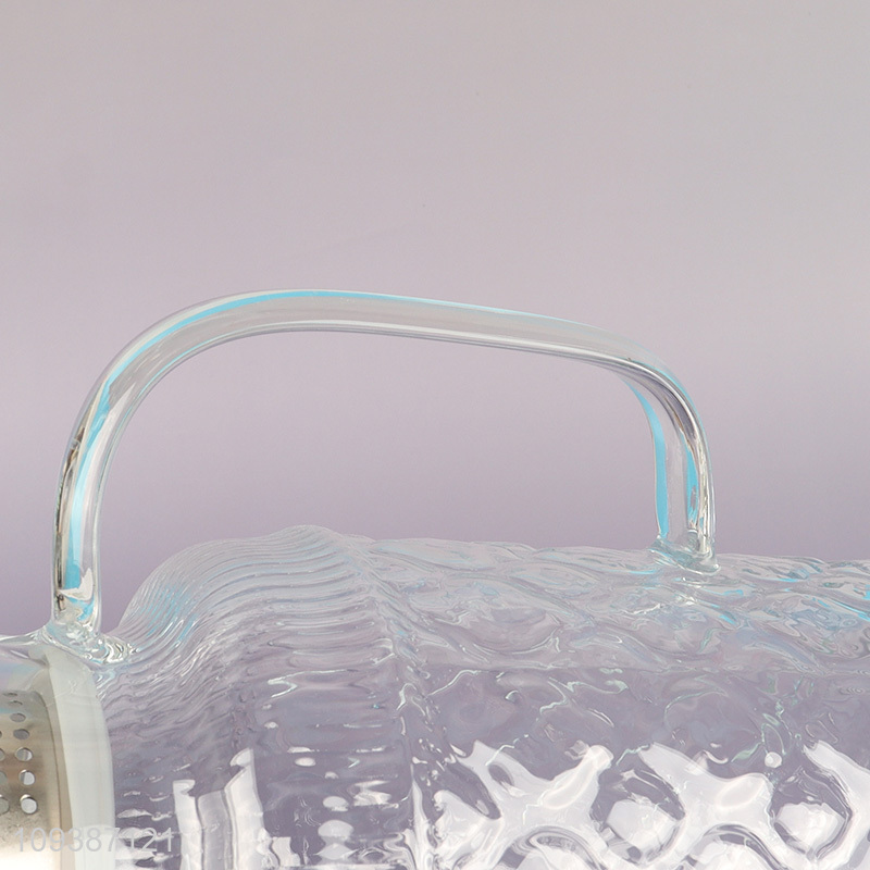 Top sale home glass water jug tea pot with handle