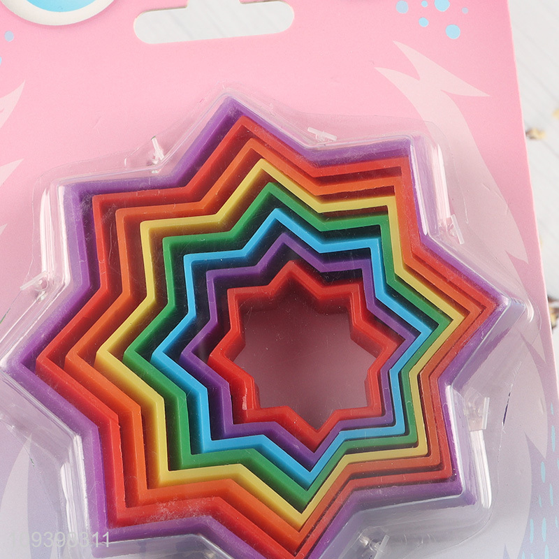 Factory direct sale stackable rainbow star toy for kids