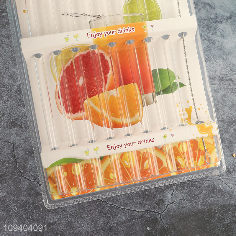 Top sale glass clear drinking straw juice straw