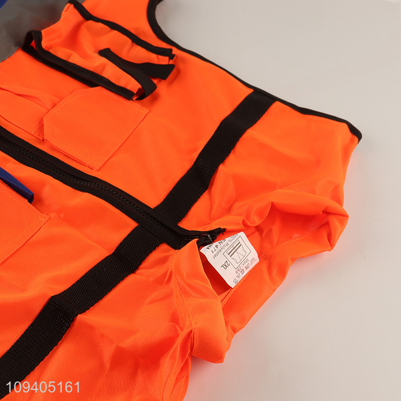 Online wholesale safety vest with multiple pockets and reflective strips