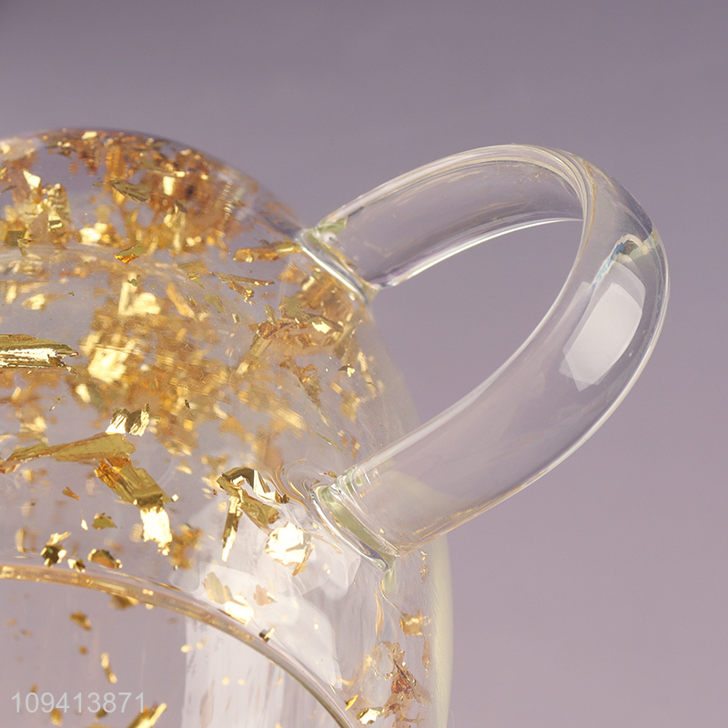 Online wholesale glass cup water mug with handle