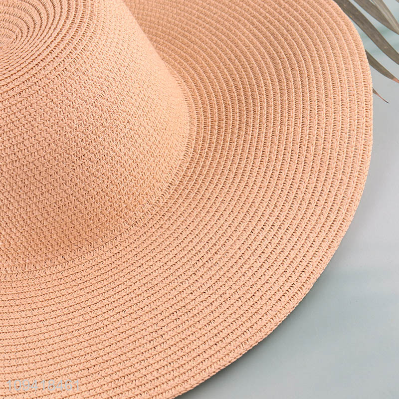 Good selling beige straw hat for summer beach