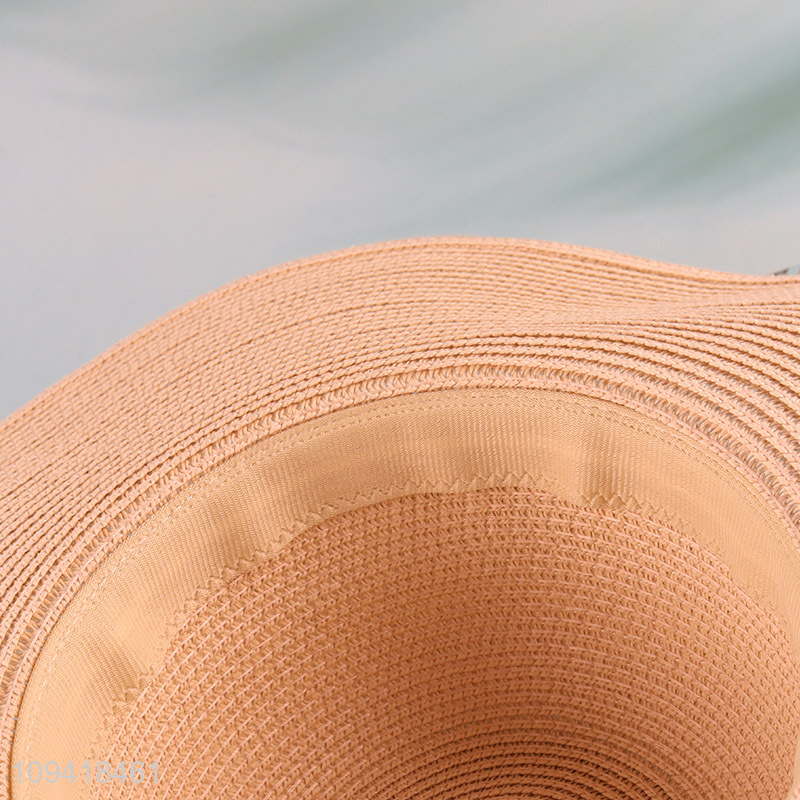 Good selling beige straw hat for summer beach
