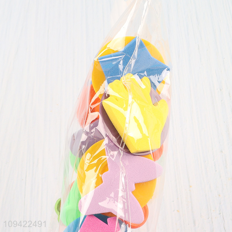 Best quality multi-color plastic handle sponge stamp set