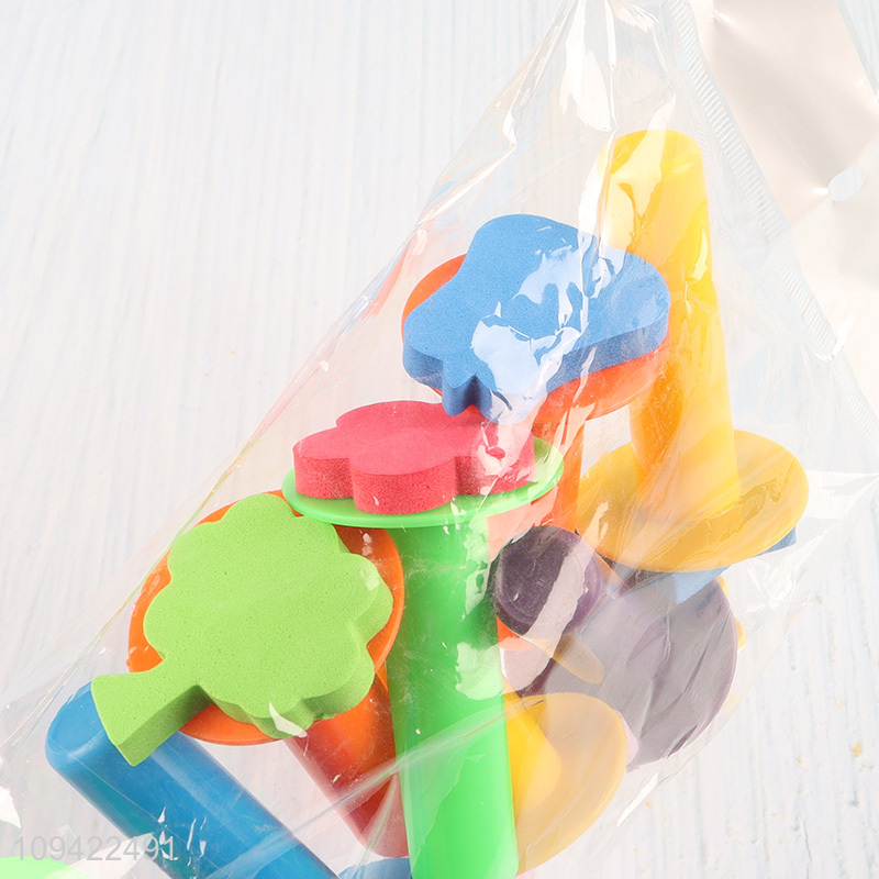 Best quality multi-color plastic handle sponge stamp set
