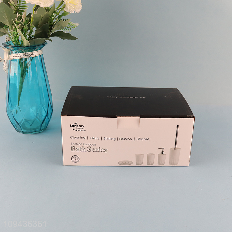 China supplier 5pcs plastic bathroom set for household
