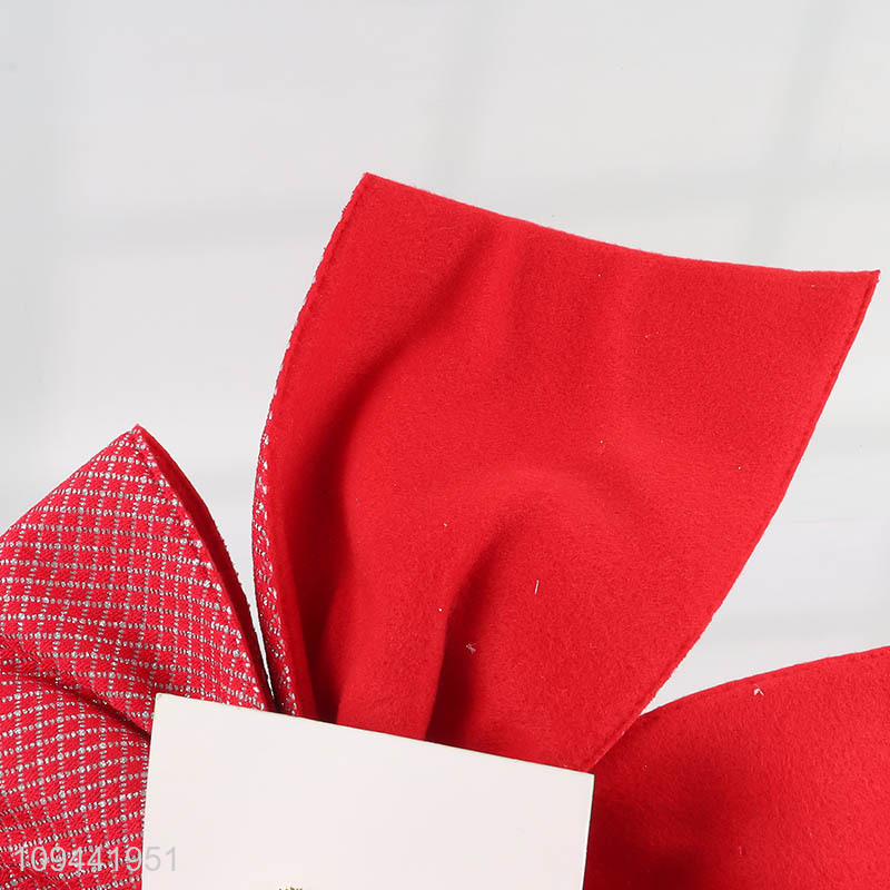 China products silver glitter mesh bow for xmas