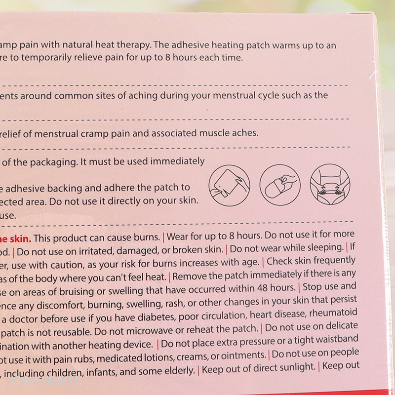 Best selling portable self-heating period pain relief patch