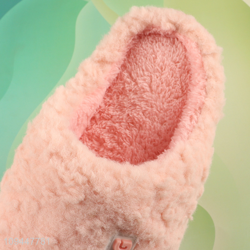 Hot selling pink winter warm home slippers wholesale