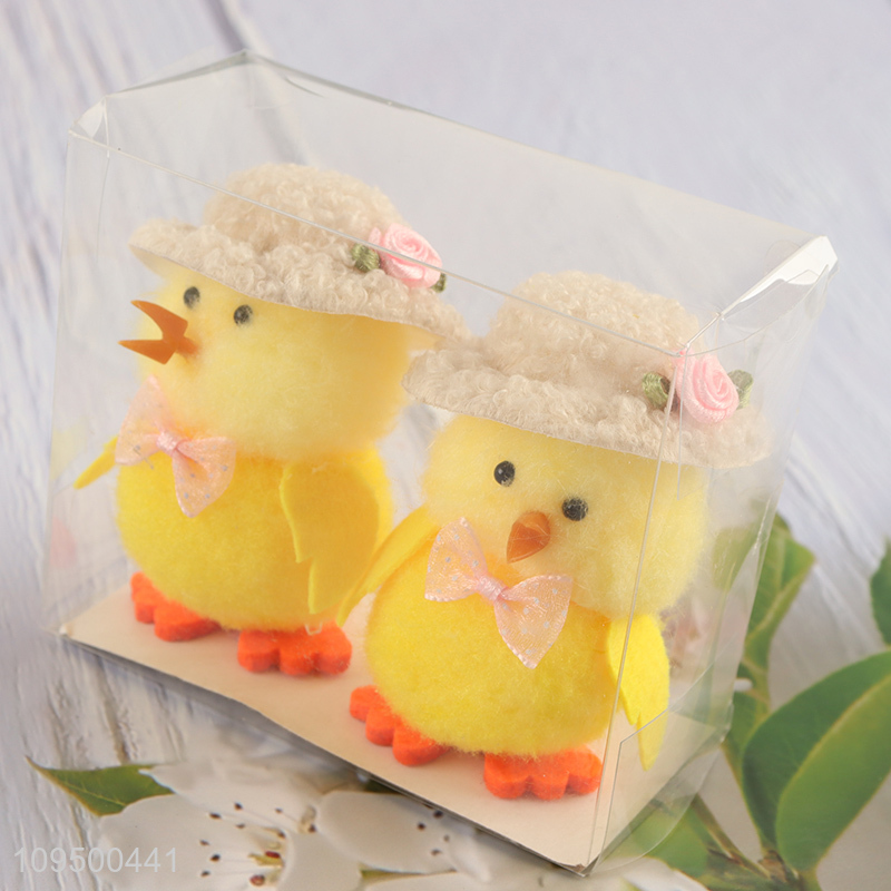 Latest products   2pcs yellow chick ornaments for tabletop decor