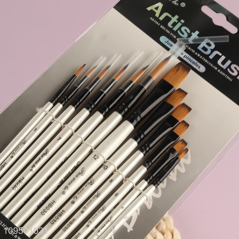 Good price 12pcs professional paint brushes art brush