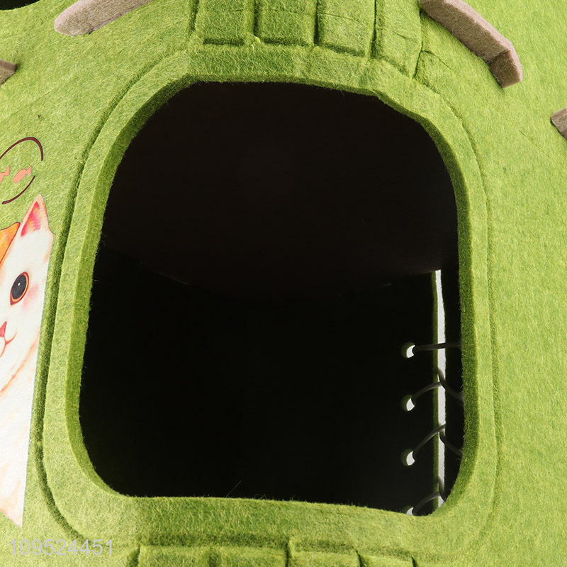 Online wholesale double layer felt cat cave house