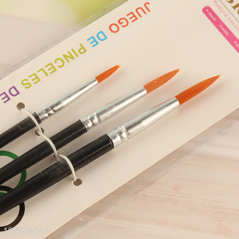 Factory price 3pcs paint brush set for art supplies