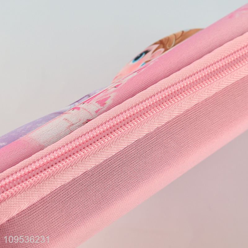 Latest products pink princess stationery pencil bag for girls