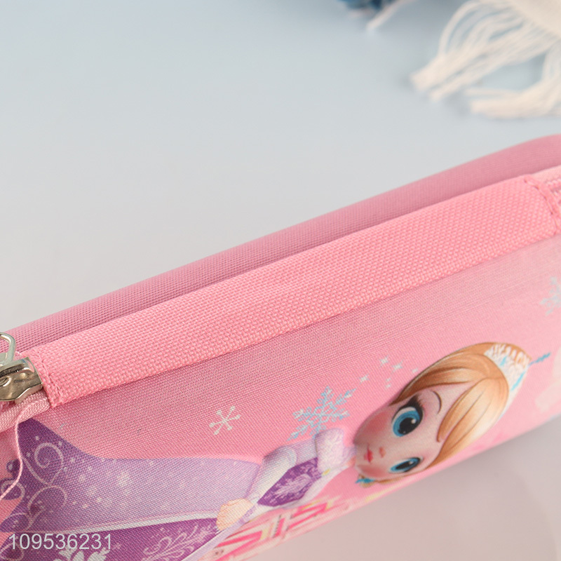 Latest products pink princess stationery pencil bag for girls