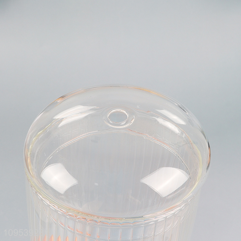 Wholesale clear glass juice cup straw cup