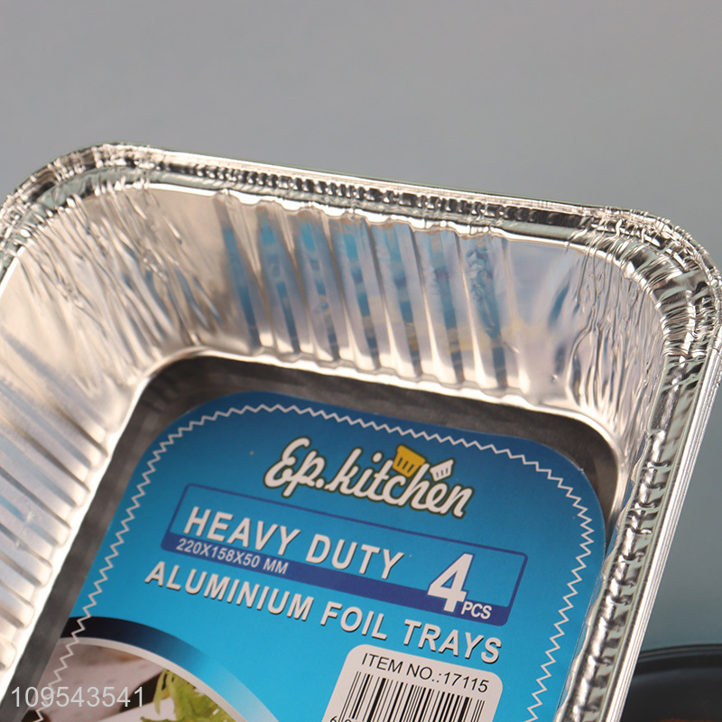 China factory 4pcs heavy duty aluminum foil baking tray